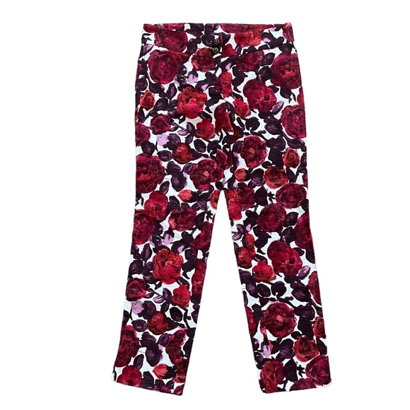 Vintage Dolce & Gabbana Pants Women’s Size 30 Red Purple Floral Print Rare - Picture 1 of 9